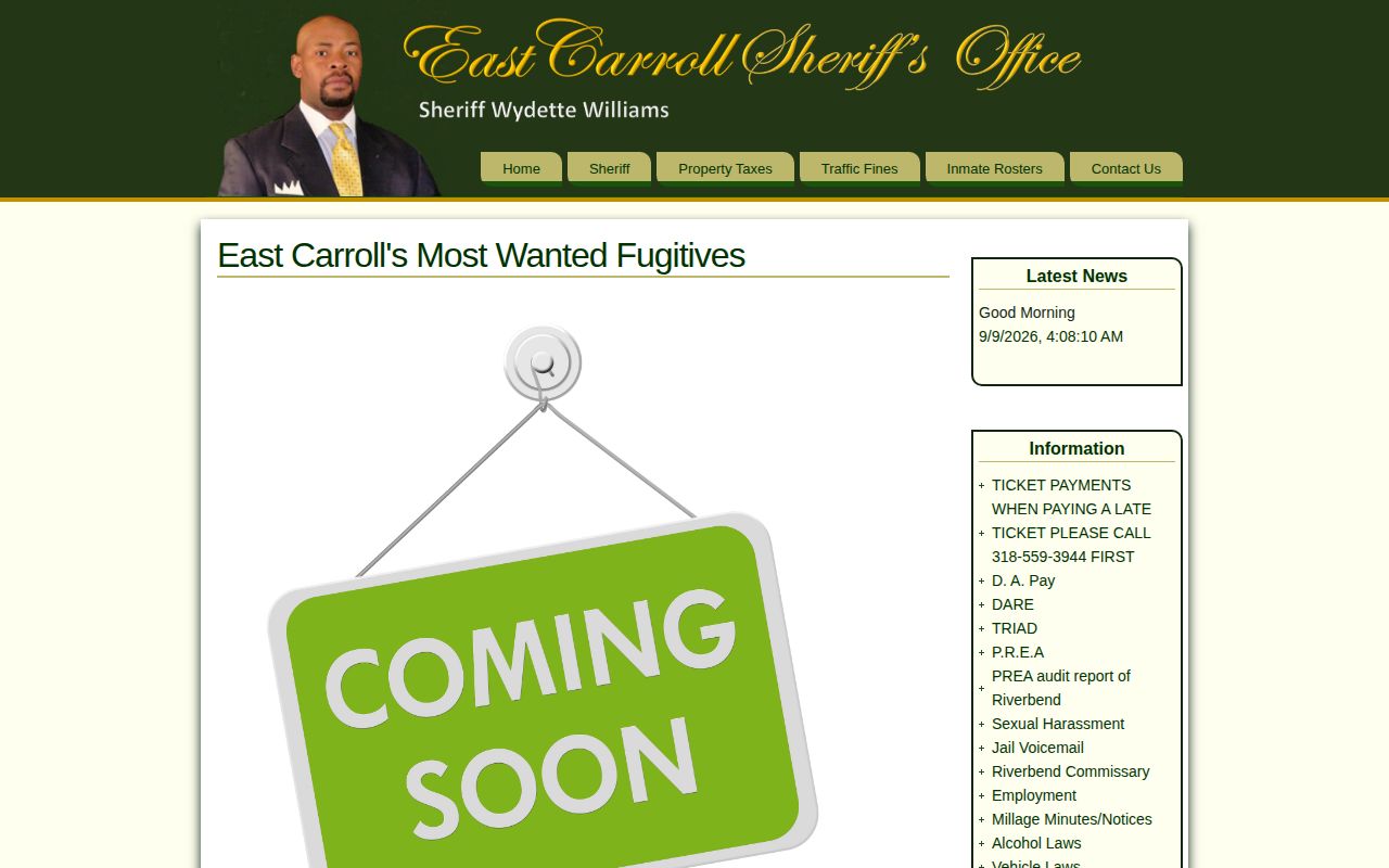 East Carroll Sheriff Most Wanted coming-soon page